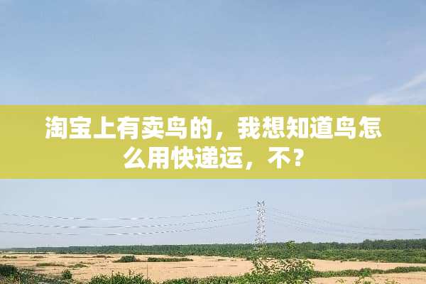 淘宝上有卖鸟的，我想知道鸟怎么用快递运，不？