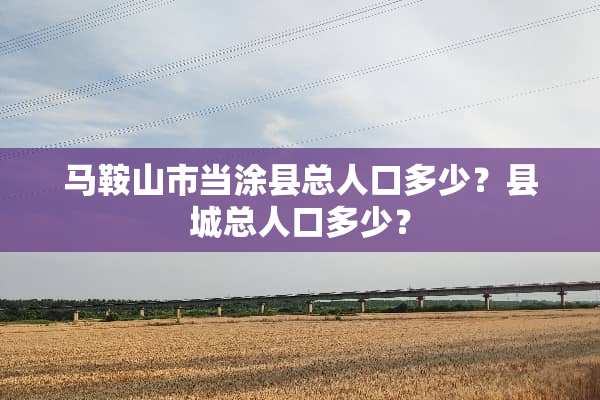 马鞍山市当涂县总人口多少？县城总人口多少？
