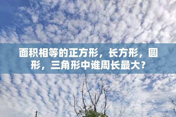 面积相等的正方形，长方形，圆形，三角形中谁周长最大？