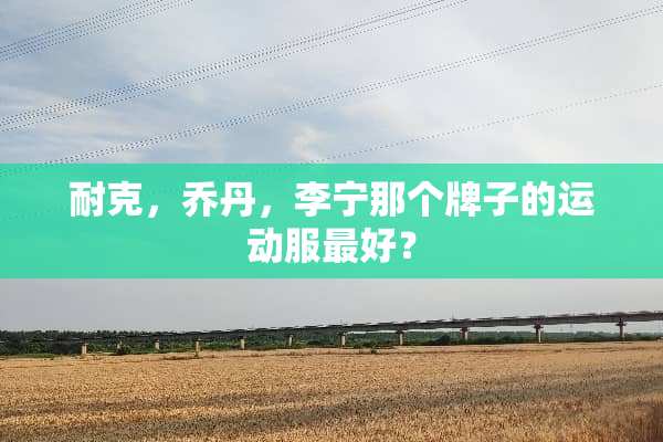 耐克，乔丹，李宁那个牌子的运动服最好？