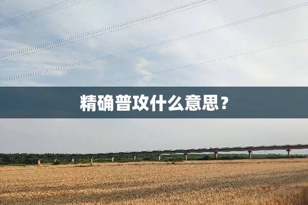 精确普攻什么意思？