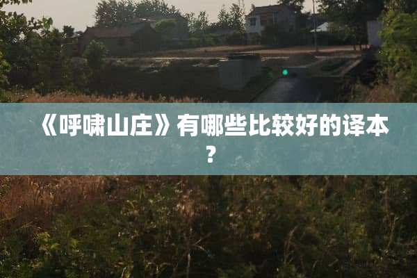 《呼啸山庄》有哪些比较好的译本？