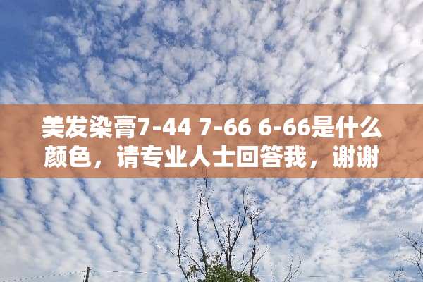 美发染膏7-44 7-66 6-66是什么颜色，请专业人士回答我，谢谢？
