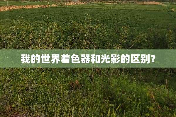 我的世界着色器和光影的区别？