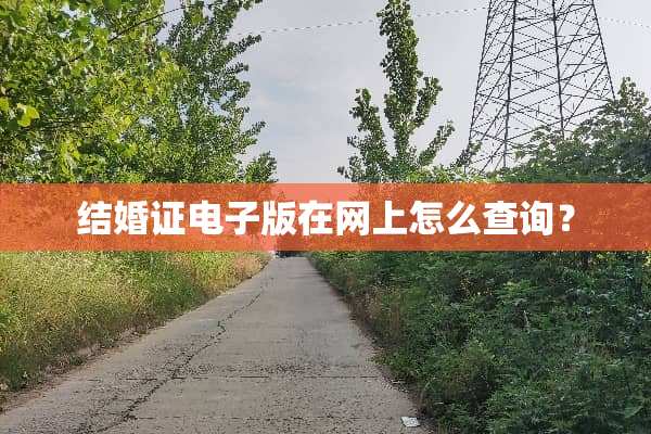 结婚证电子版在网上怎么查询？