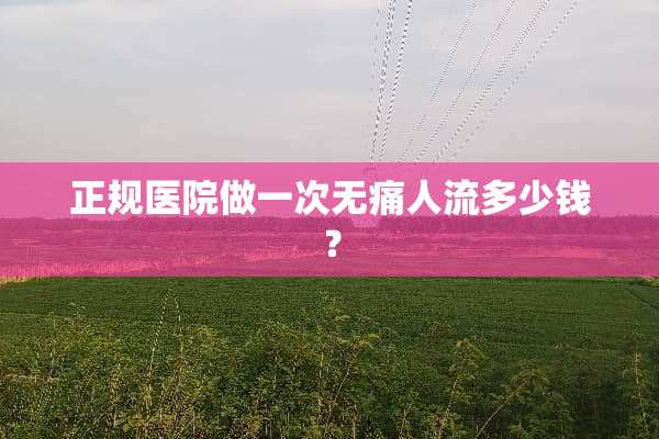 正规医院做一次无痛人流多少钱？