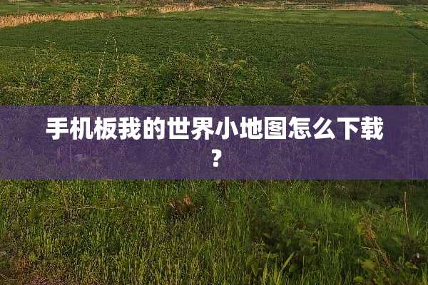 手机板我的世界小地图怎么下载？