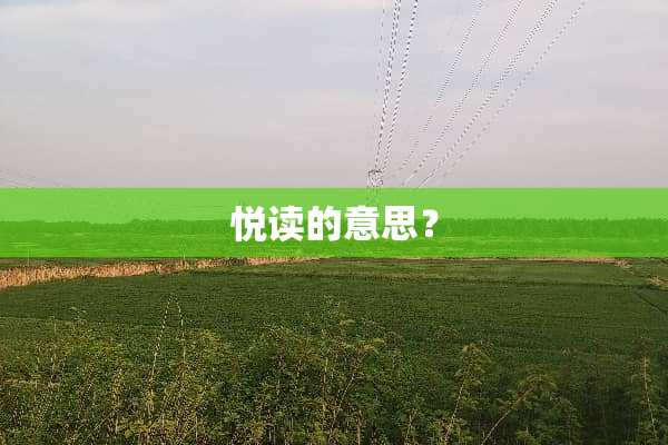悦读的意思？