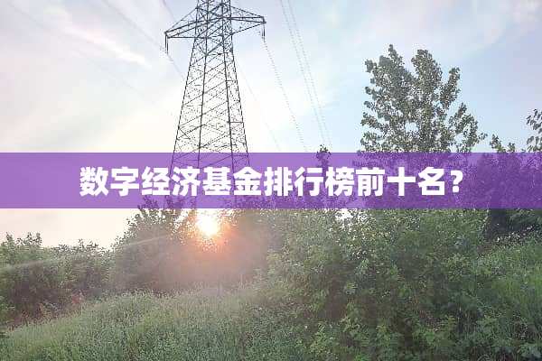 数字经济基金排行榜前十名？