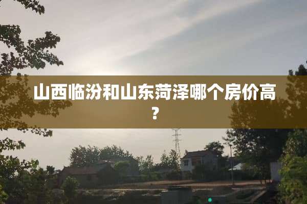山西临汾和山东菏泽哪个房价高？