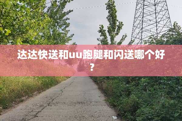达达快送和uu跑腿和闪送哪个好？
