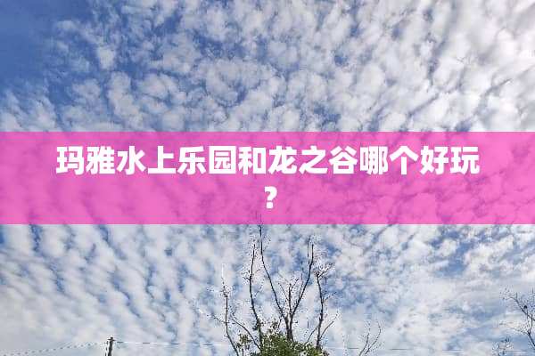 玛雅水上乐园和龙之谷哪个好玩？