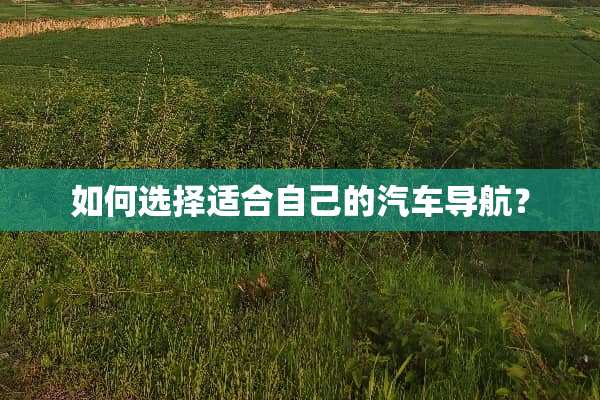 如何选择适合自己的汽车导航？