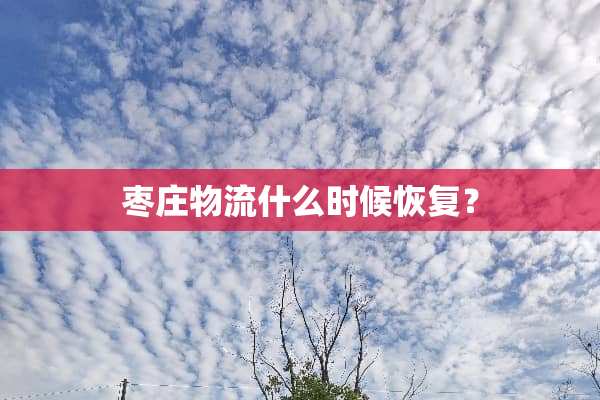 枣庄物流什么时候恢复？