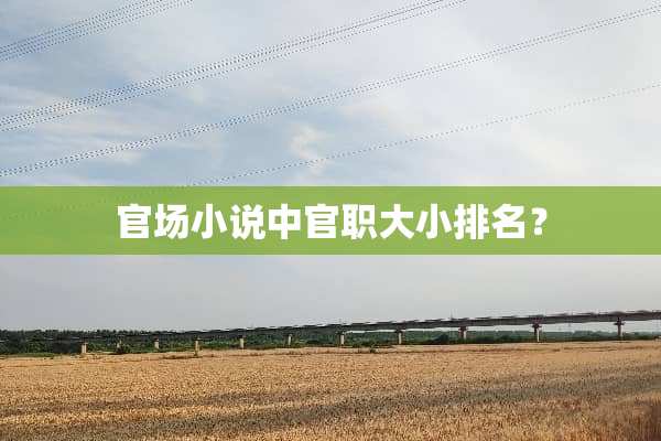 **小说中官职大小排名？