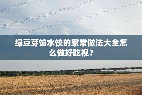 绿豆芽馅水饺的家常做法大全怎么做好吃视？