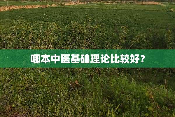 哪本中医基础理论比较好？