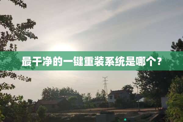 最干净的一键重装系统是哪个？