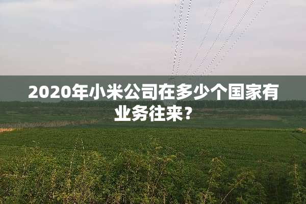2020年小米公司在多少个国家有业务往来？