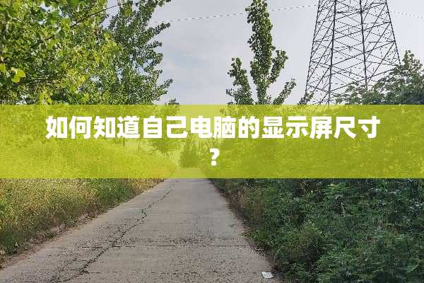 如何知道自己电脑的显示屏尺寸？