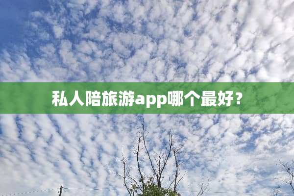 私人陪旅游app哪个最好？