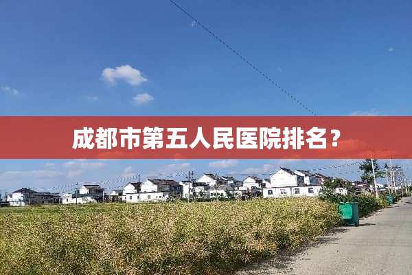 成都市第五人民医院排名？