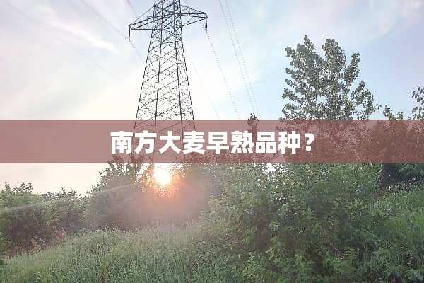南方大麦早熟品种？