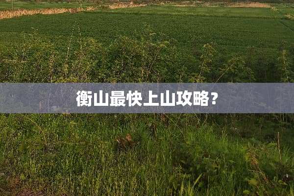 衡山最快上山攻略？