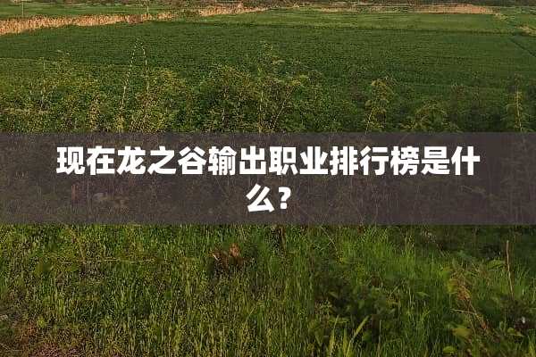 现在龙之谷输出职业排行榜是什么？