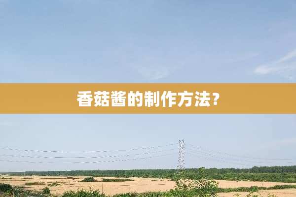 香菇酱的制作方法？