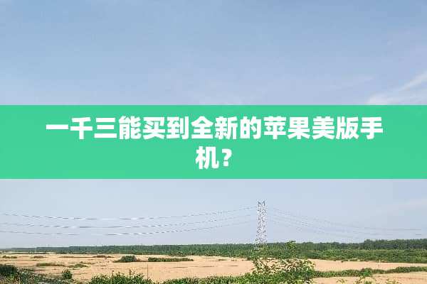 一千三能买到全新的苹果美版手机？