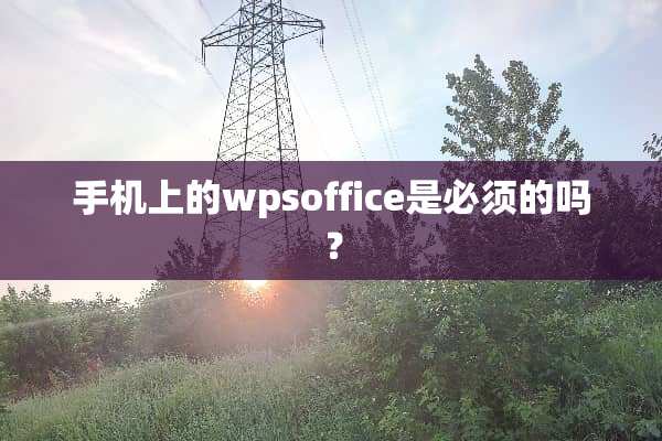 手机上的wpsoffice是必须的吗？