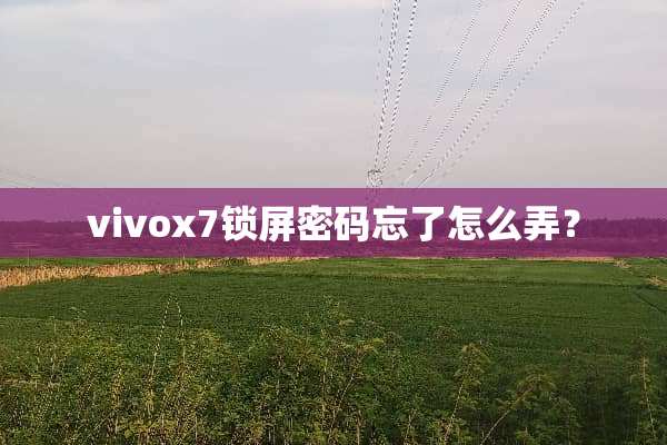 vivox7锁屏密码忘了怎么弄？