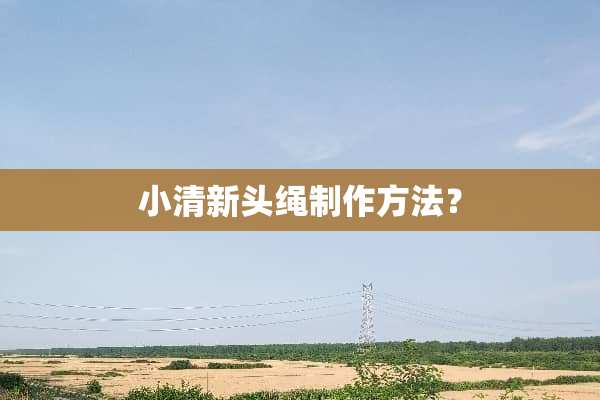 小清新头绳制作方法？