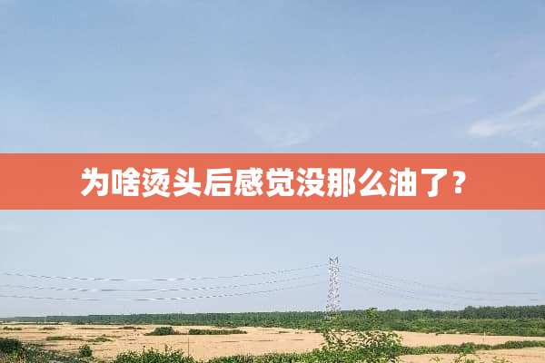 为啥烫头后感觉没那么油了？