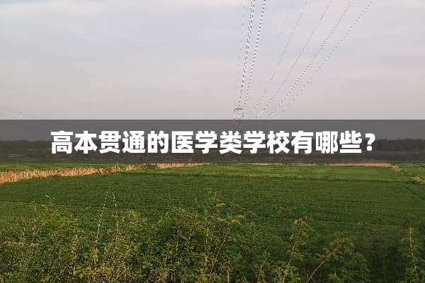 高本贯通的医学类学校有哪些？
