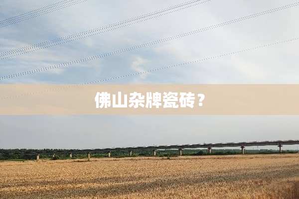 佛山杂牌瓷砖？
