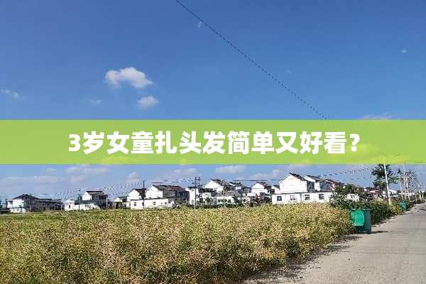 3岁女童扎头发简单又好看？
