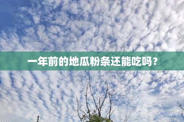 一年前的地瓜粉条还能吃吗？