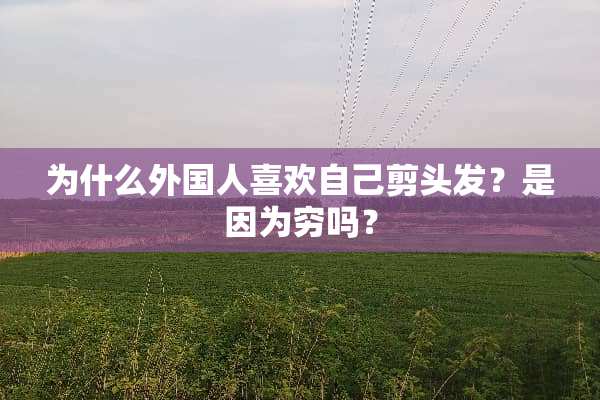 为什么外国人喜欢自己剪头发？是因为穷吗？