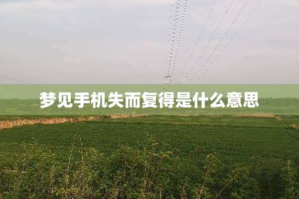 梦见手机失而复得是什么意思