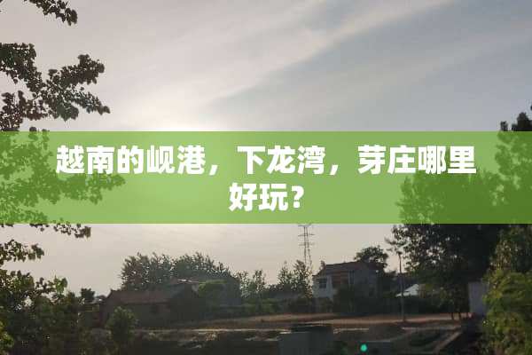 越南的岘港，下龙湾，芽庄哪里好玩？