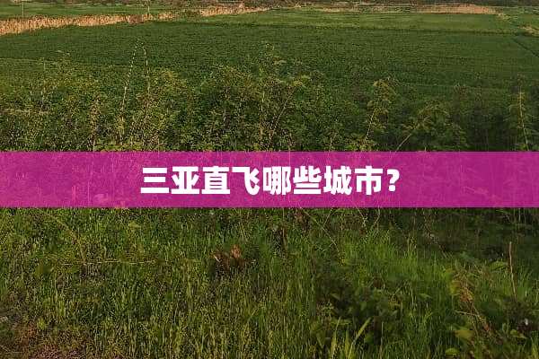 三亚直飞哪些城市？