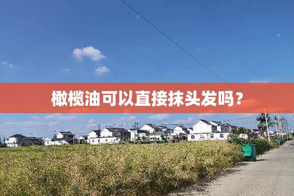 橄榄油可以直接抹头发吗？