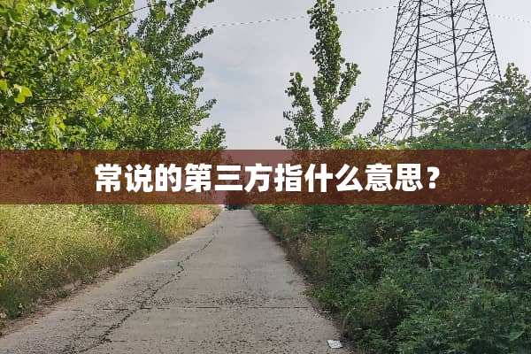 常说的第三方指什么意思？