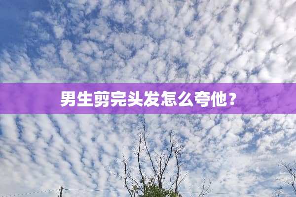 男生剪完头发怎么夸他？