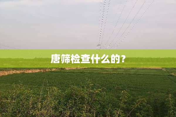 唐筛检查什么的？