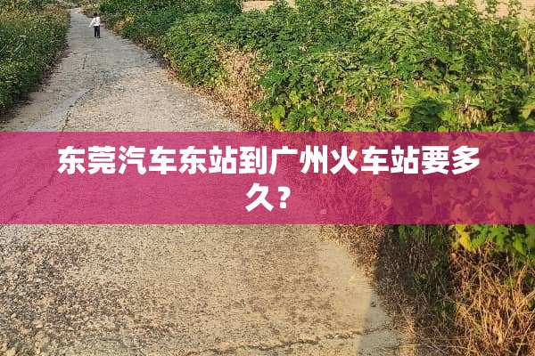 东莞汽车东站到广州火车站要多久？