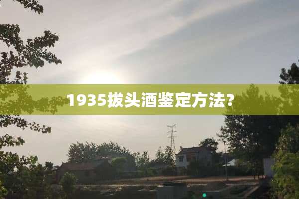 1935拔头酒鉴定方法？