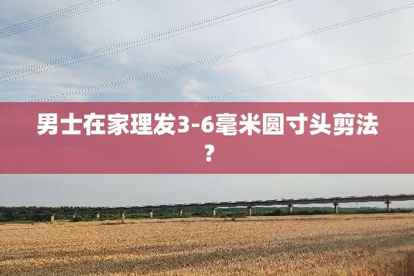 男士在家理发3-6毫米圆寸头剪法？
